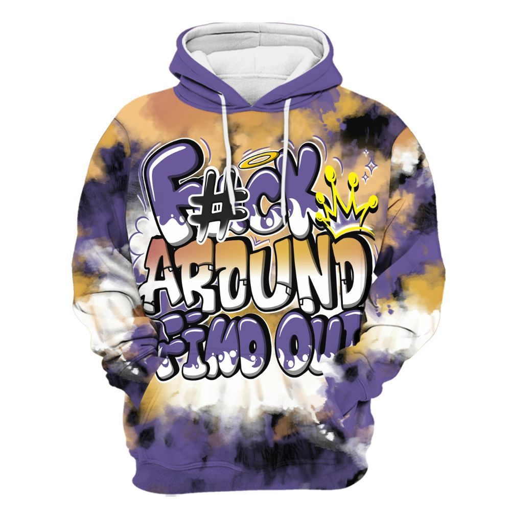 Hoodie To Match Book Sunset 1s - Tie Dye FK Around Find Out All Over Print