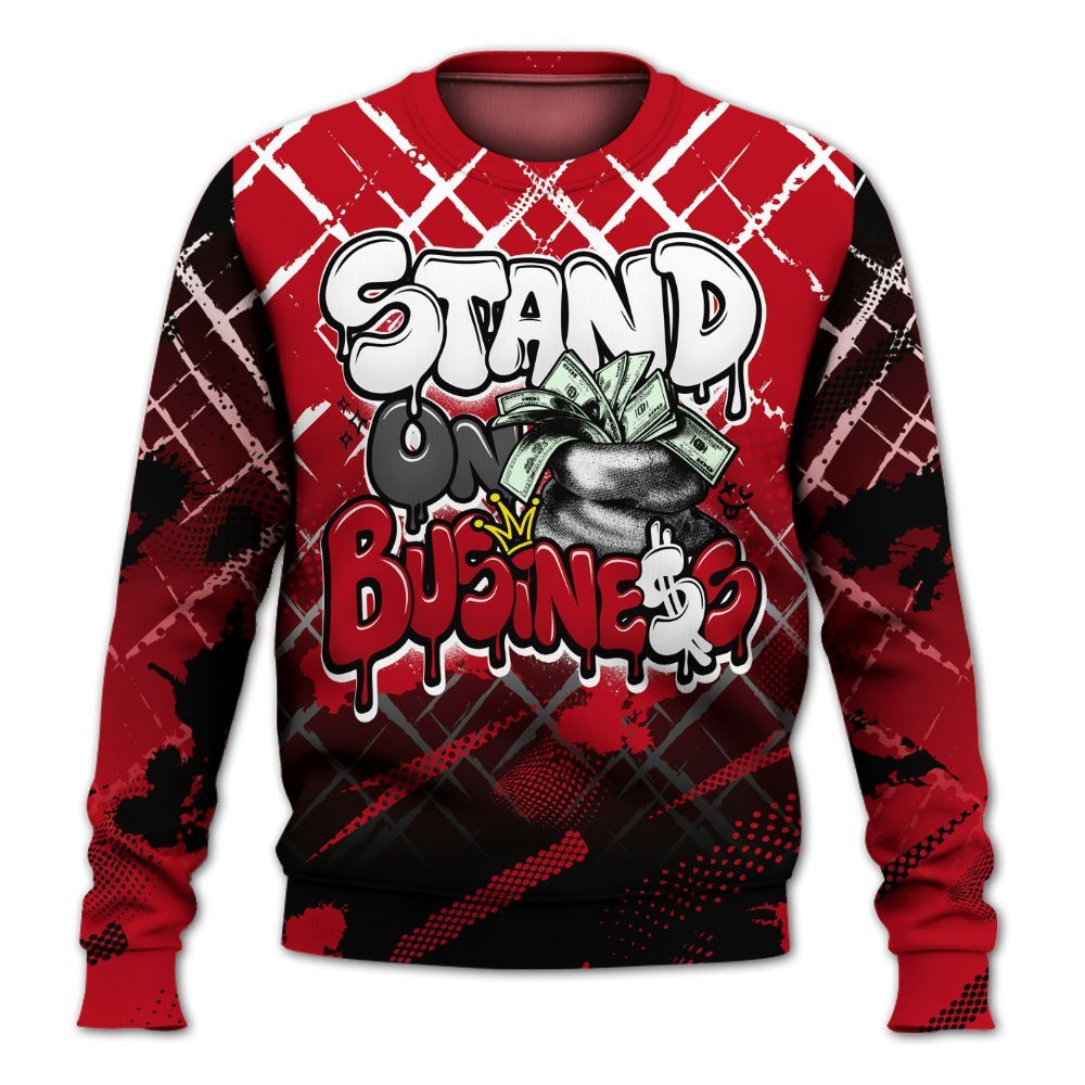 Sweatshirt To Match Bred Velvet 11s - Halftone Stand Business Dripping All Over Print