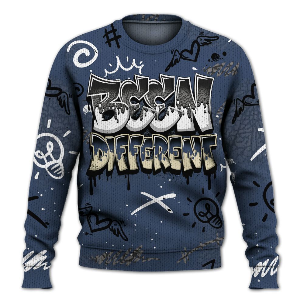 Knitted Sweater To Match Diffused Blue 3s - Drip Been Di2ferent