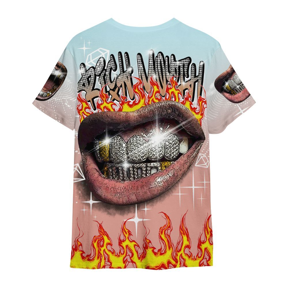 Shirt To Match Dunk Low Glacier Arctic - Rich Mouth Fire Rap Retro 90s All Over Print