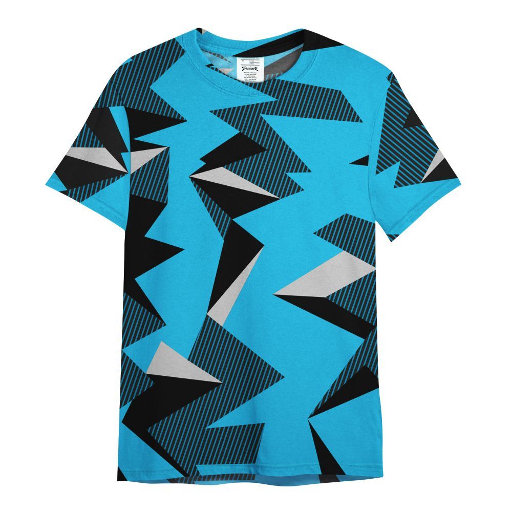 Shirt To Match Black University Blue 2026 14s - Geometric Camouflage Pattern All Over Print