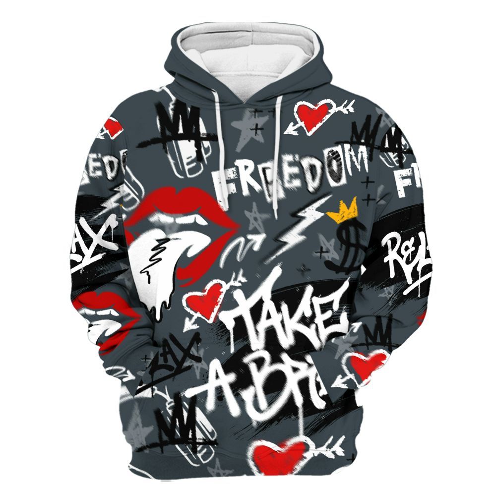 Hoodie To Match Air Max Sunder Gore Tex Black - Take Break Freedom Graffiti Streetwear All Over Print