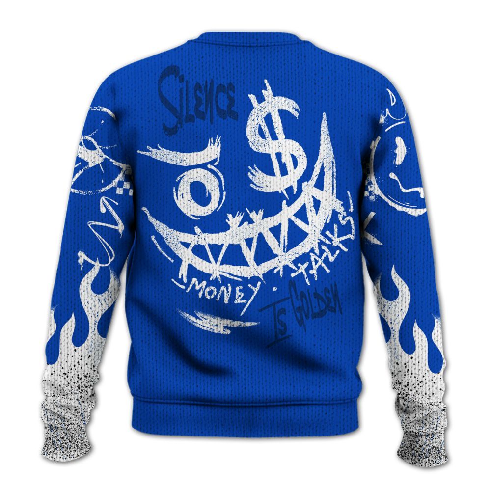 Knitted Sweater To Match Low Game Royal 1s - Mouth Burning Street Style