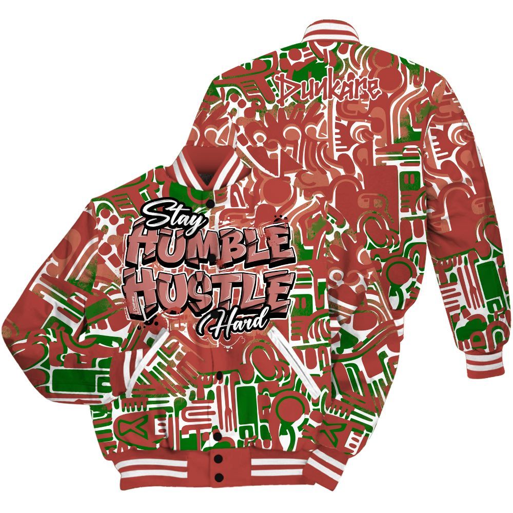 Varsity Jacket To Match Dune Red 13s - Humble Hustle Retro All Over Print