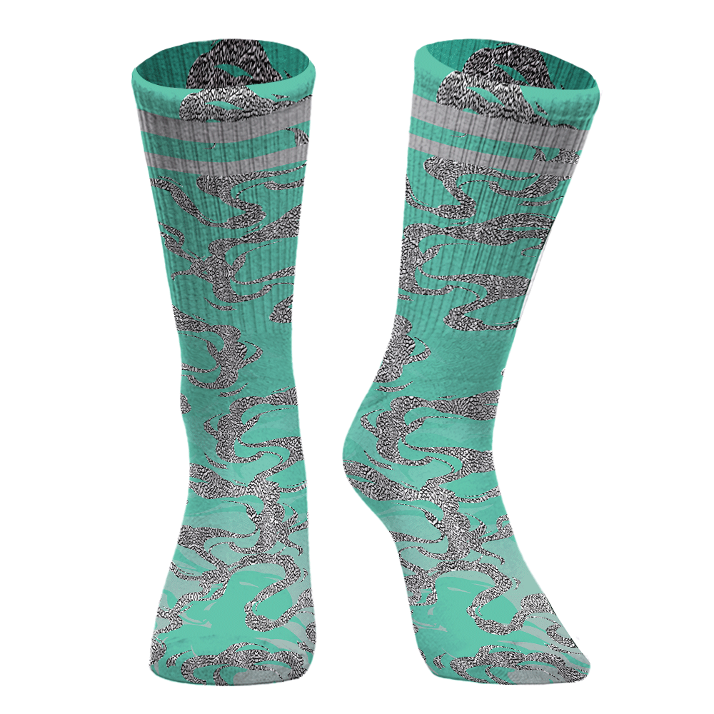 Sock To Match Black Green Glow 3s - Color Smoke Graphic Unisex