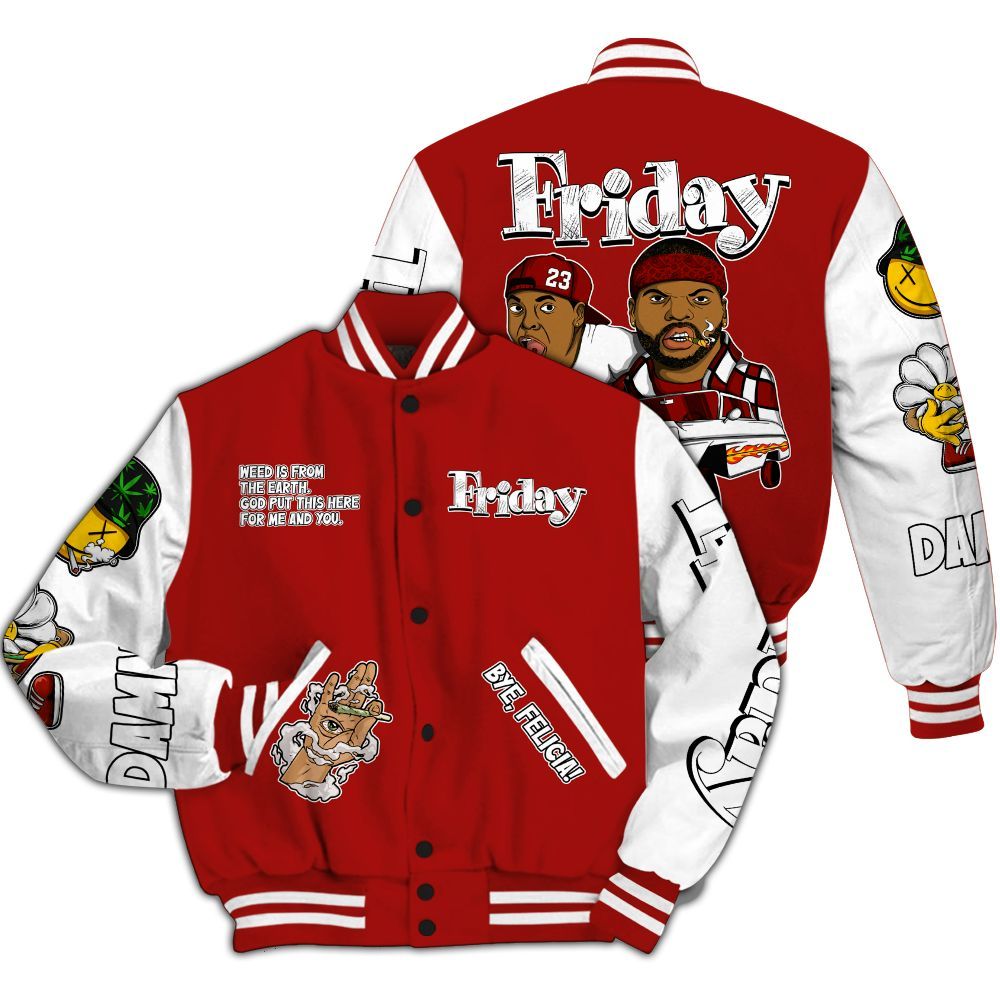 Varsity Jacket To Match High OG Varsity Red 1s Shirt, Friday Sneaker Stress Style All Over Print