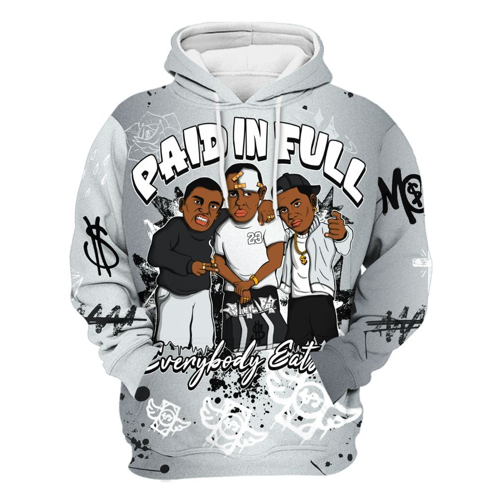 Hoodie To Match Cap And Gown 6s - Everybody Paid In Full Crayon All Over Print