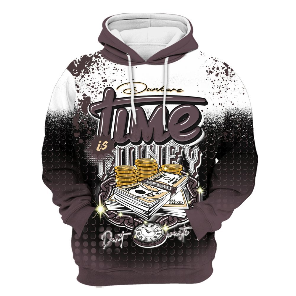 Hoodie To Match AMM Black 3s - Halftone Time Is Money All Over Print
