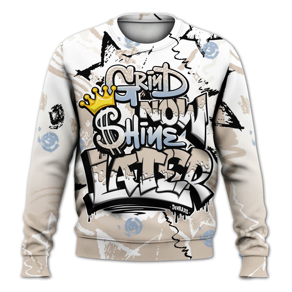 Sweatshirt To Match Desert Sand 3s - Grind Shine Later Drip All Over Print
