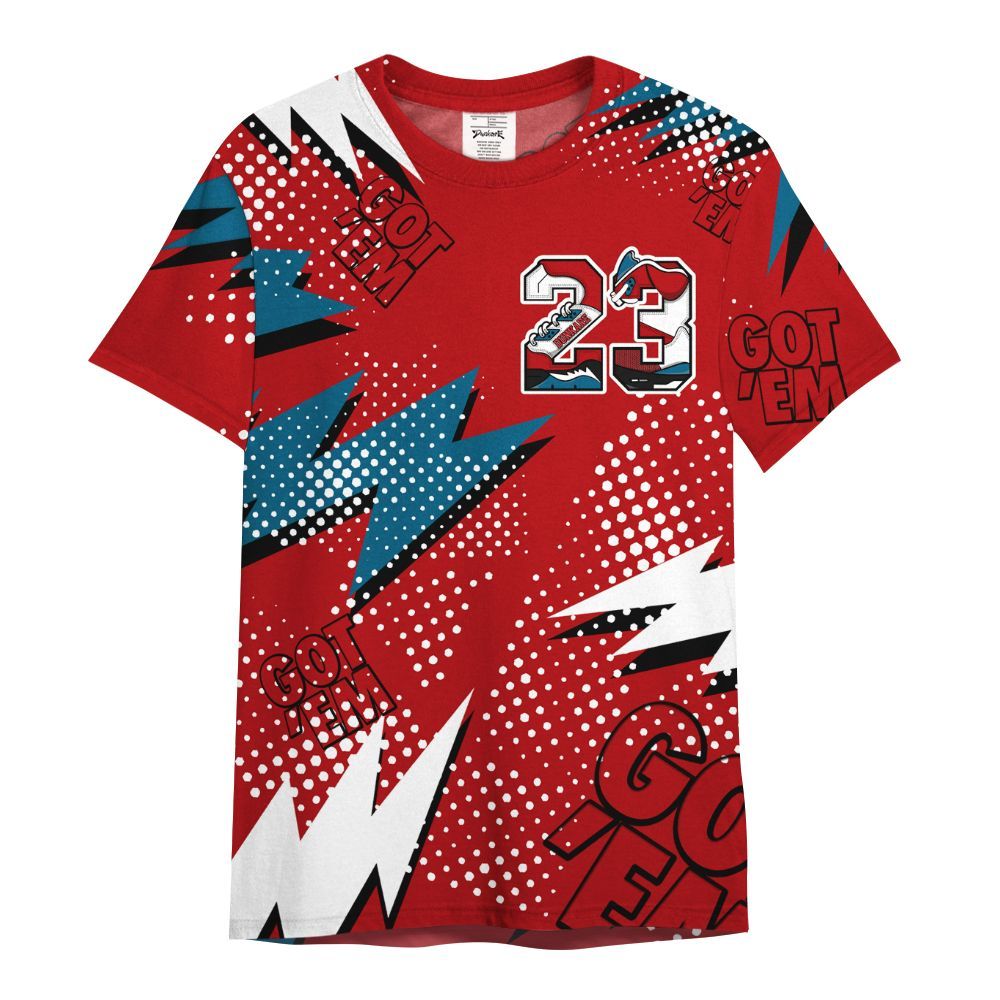 Shirt To Match OG Varsity Red 17s - Custom Name Number 23 5s All Over Print