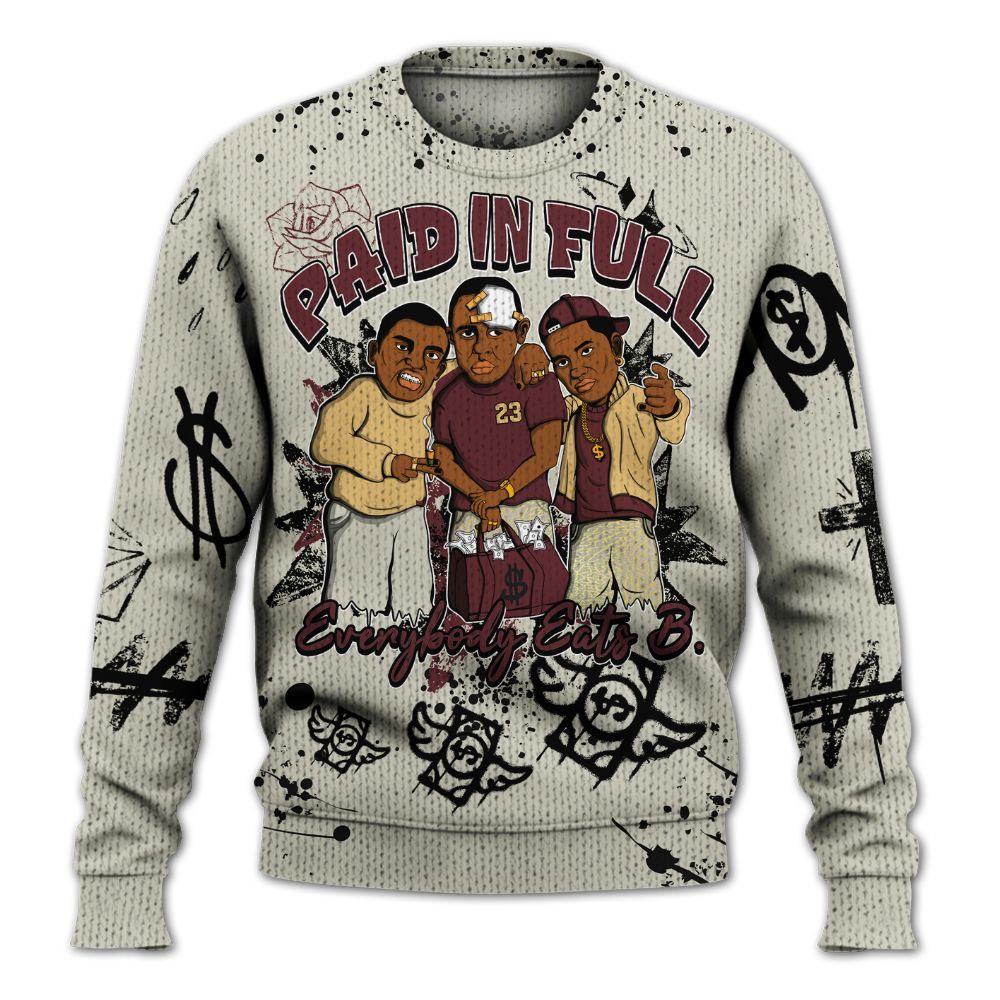 Knitted Sweater To Match Legacy 312 Year Of The Snake - Everybody Paid In Full Crayon