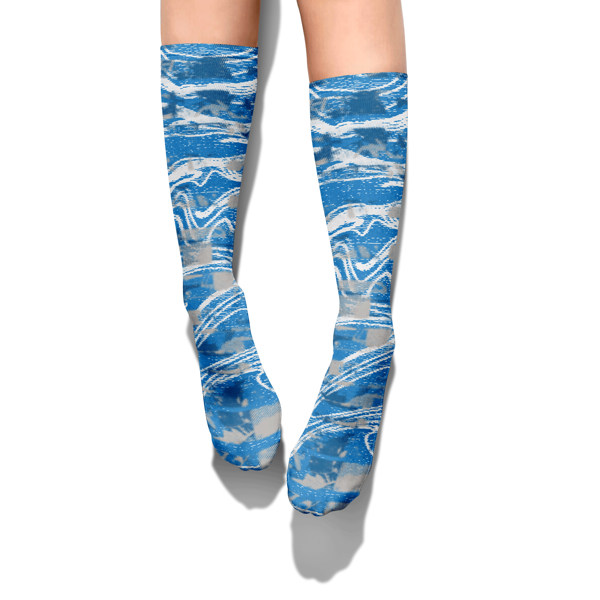 Sock To Match Industrial Blue 4s - Blurry Abstract Graphic Unisex