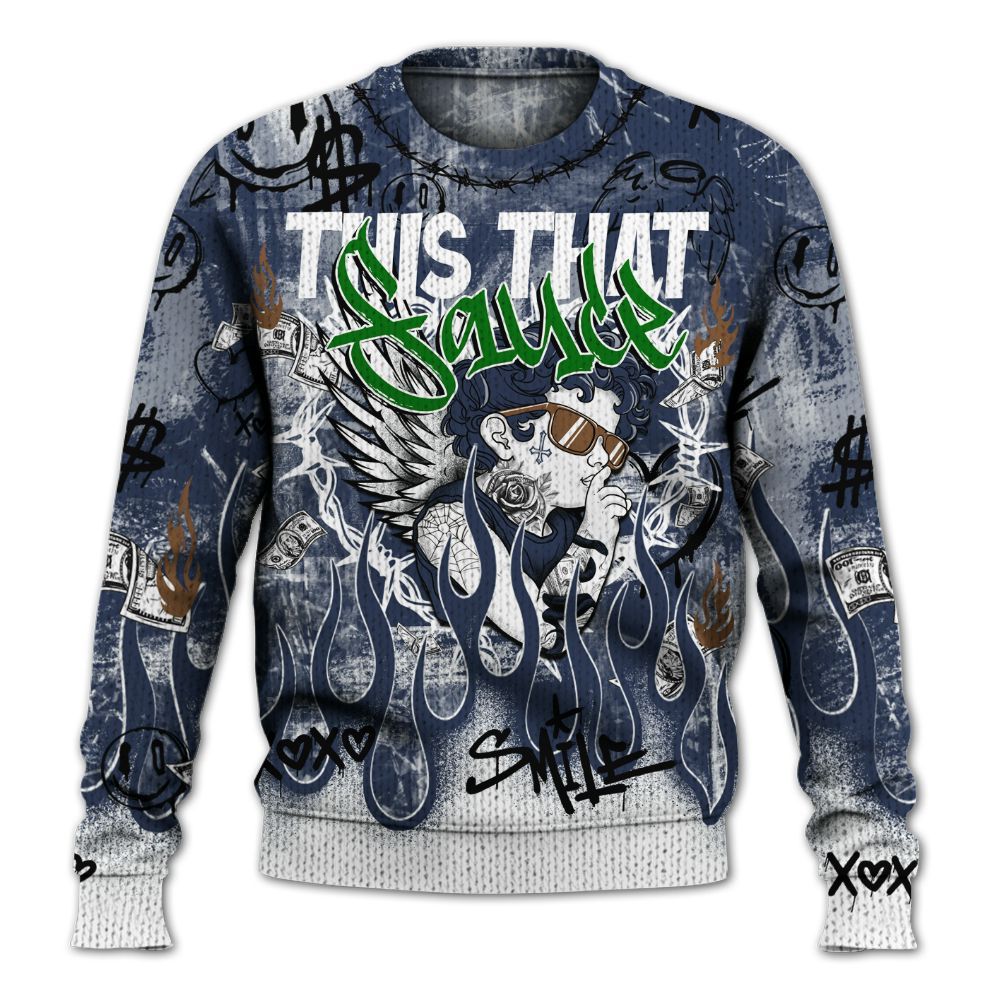 Knitted Sweater To Match Midnight Navy 13s - This That Sauce Angel