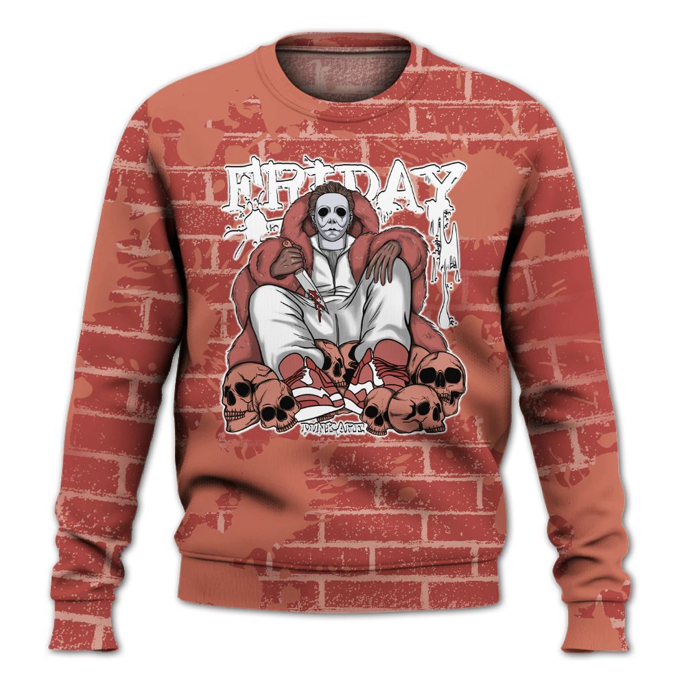 Sweatshirt To Match Dune Red 13s - Friday Brick All Over Print