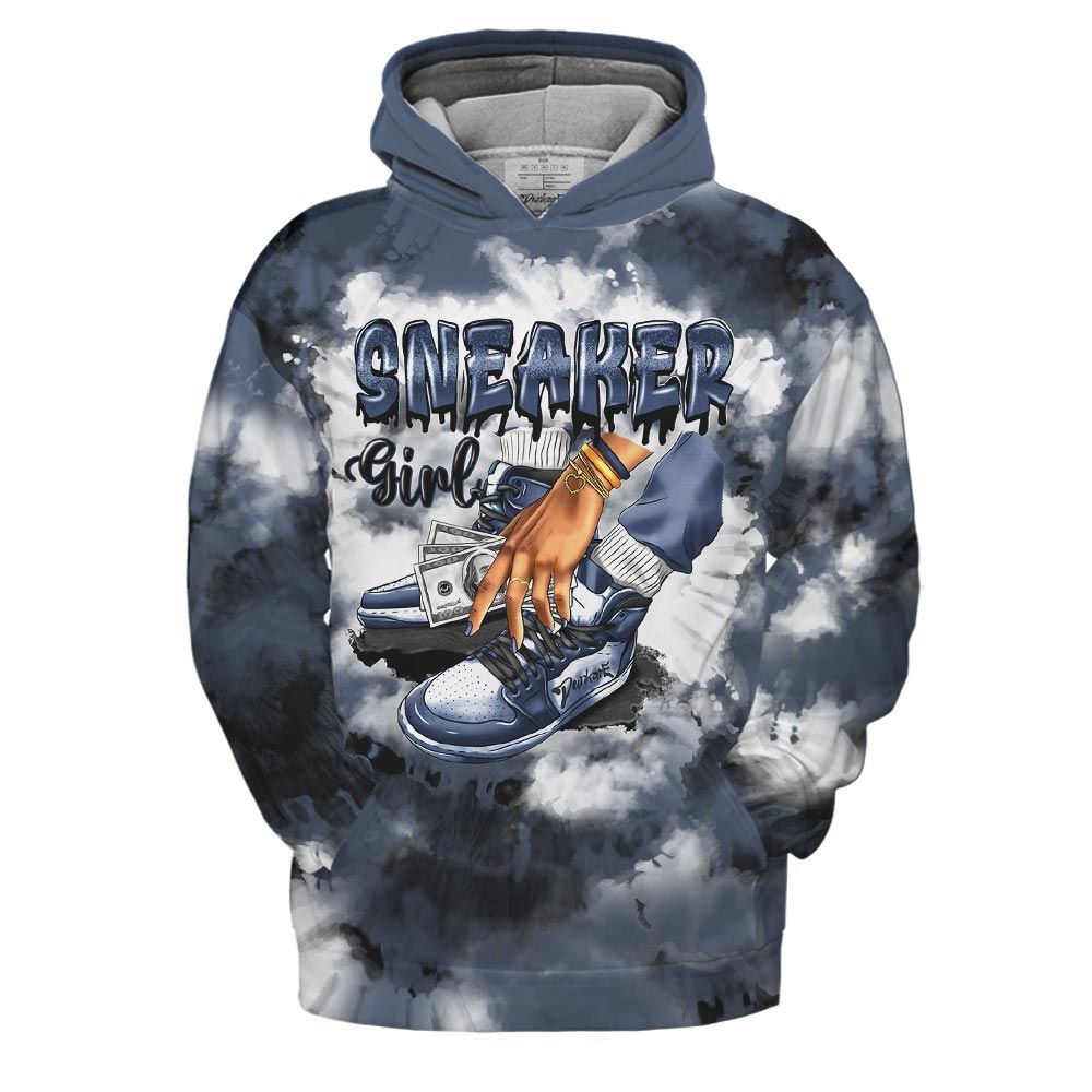 Hoodie To Match Low Diffused Blue 11s Hoodie, SNEAKER Girl Money Drip Tie Dye Hoodie Outfit 903 NCT