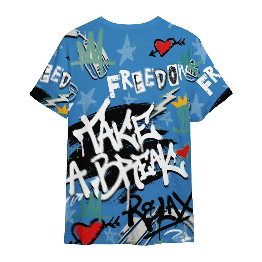Shirt To Match Low Carolina 17s - Take Break Freedom Graffiti Streetwear All Over Print