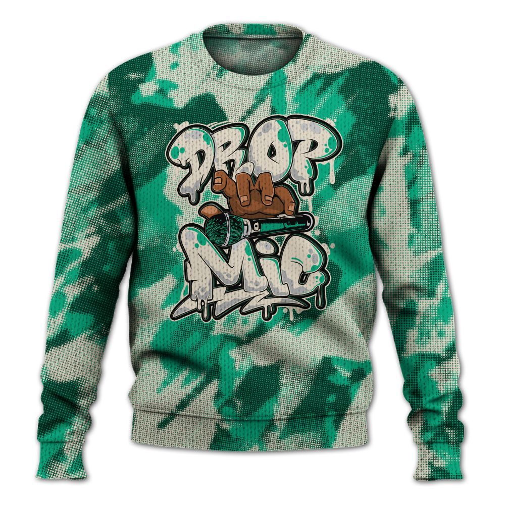 Knitted Sweater To Match Oxidized Green 4s - Drop Mic Abstract
