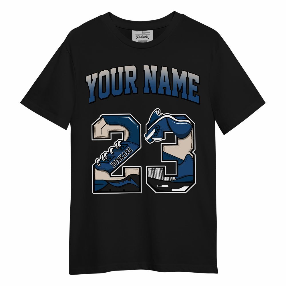 Shirt To Match High OG Midnight Navy 1s - Custom Name Number 23 5s Unisex Shirt