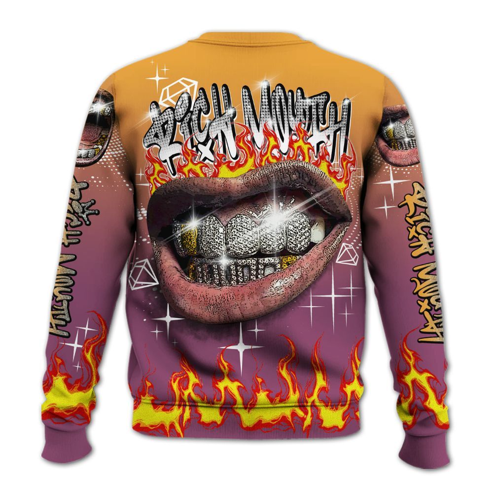 Sweatshirt To Match High OG Brotherhood 1s - Rich Mouth Fire Rap Retro 90s All Over Print