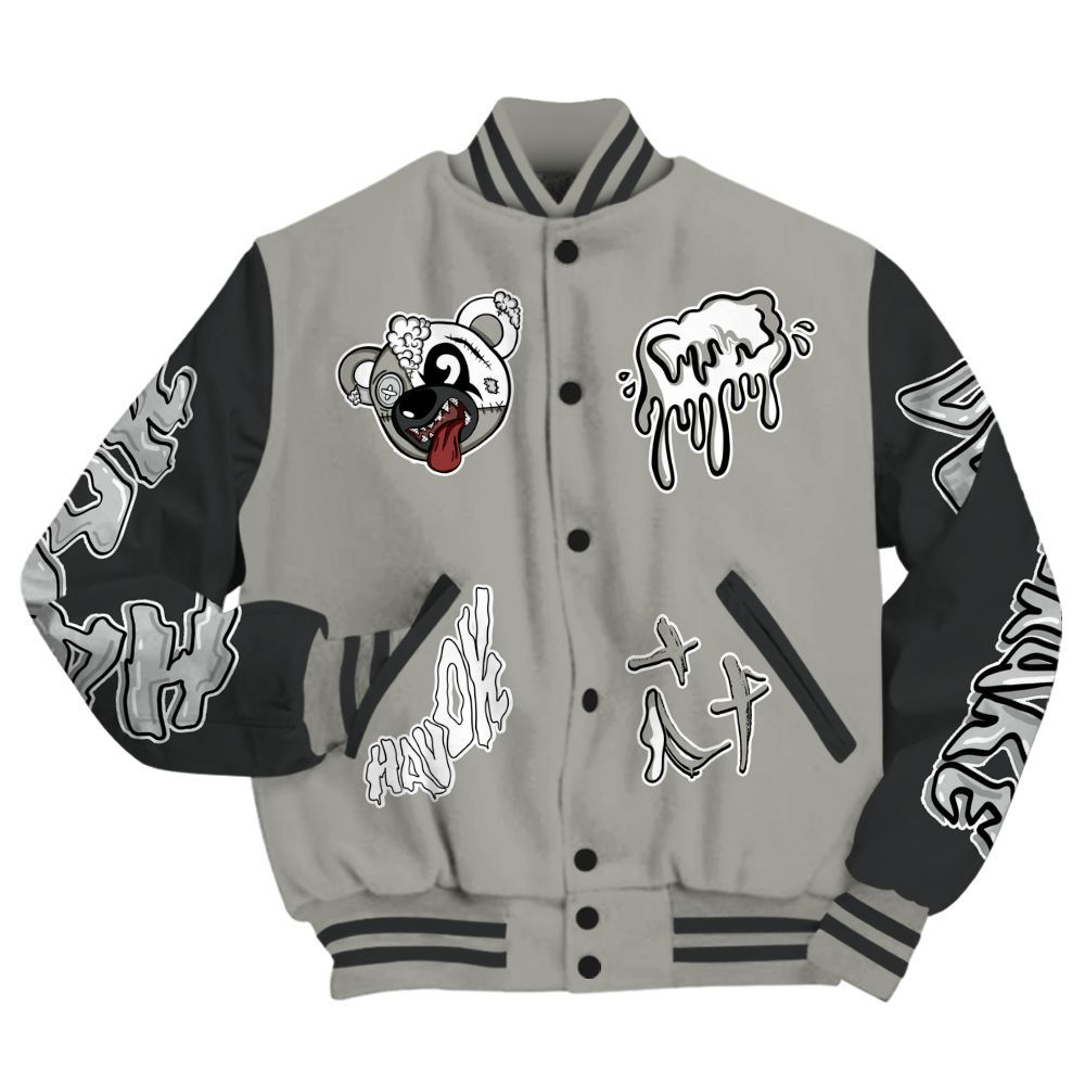 Varsity Jacket To Match High Satin Shadow 1s - Havok Bear All Over Print