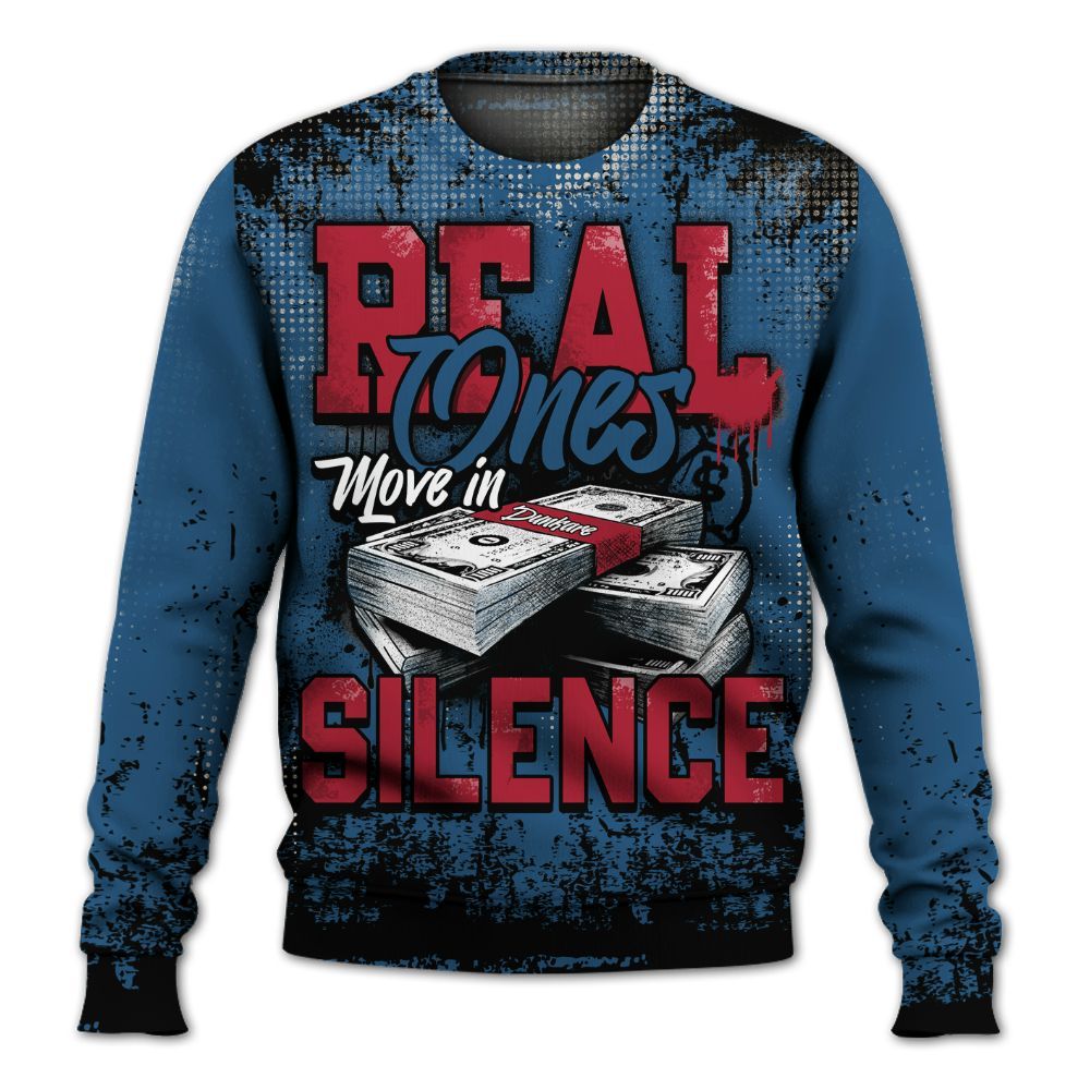 Sweatshirt To Match Rare Air 3s - Move In Silence Money Street Retro All Over Print