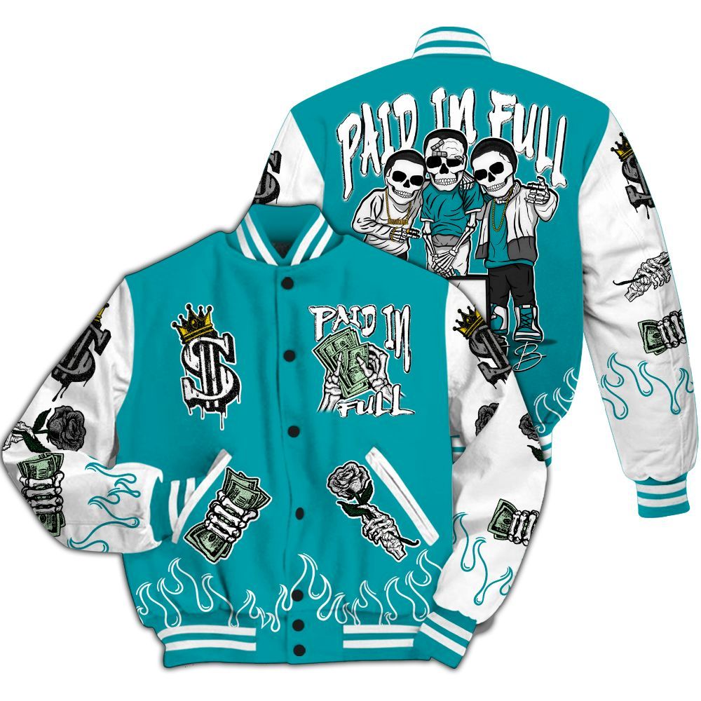 Varsity Jacket To Match Air Griffey Max Aquamarine 1s - Fire Everybody Paid In All Over Print
