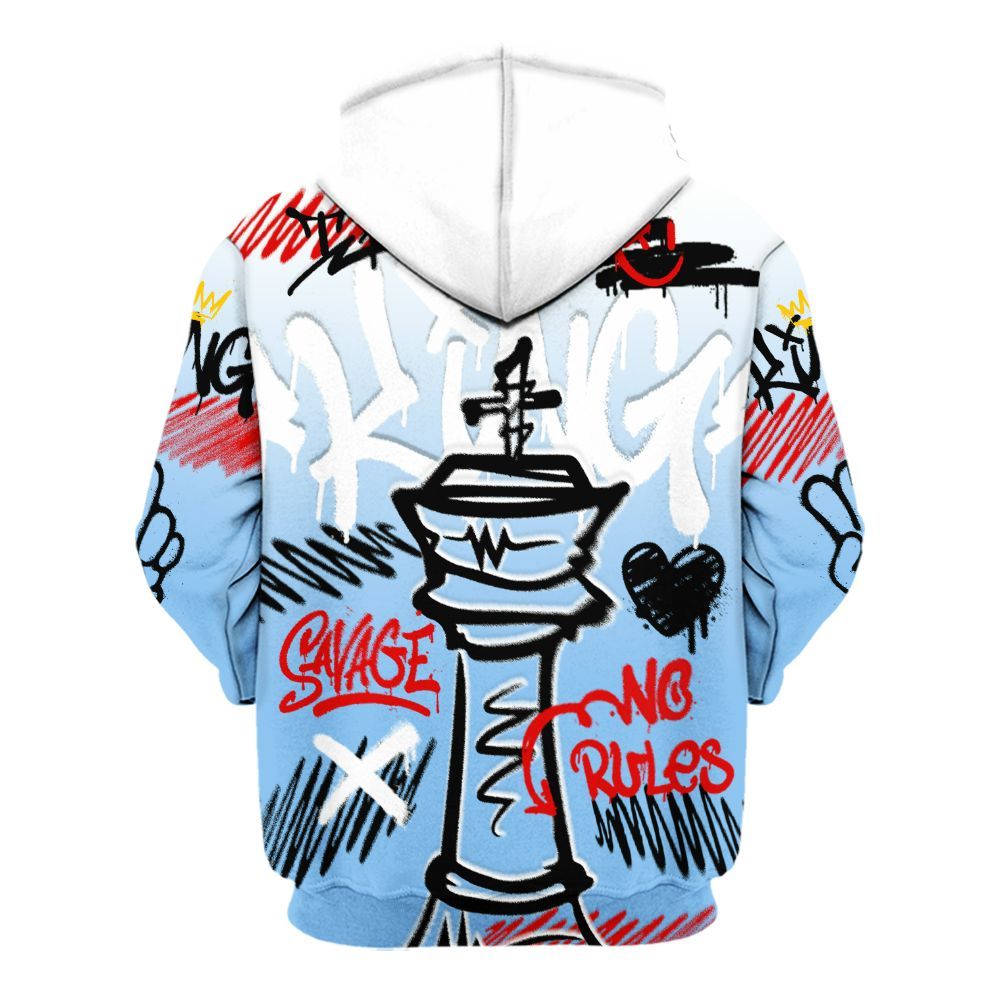 Hoodie To Match University Blue 5s - Street King Chess Streetwear All Over Print