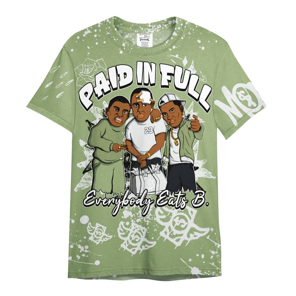 Shirt To Match Oil Green 4s - Everybody Paid In Full Crayon All Over Print