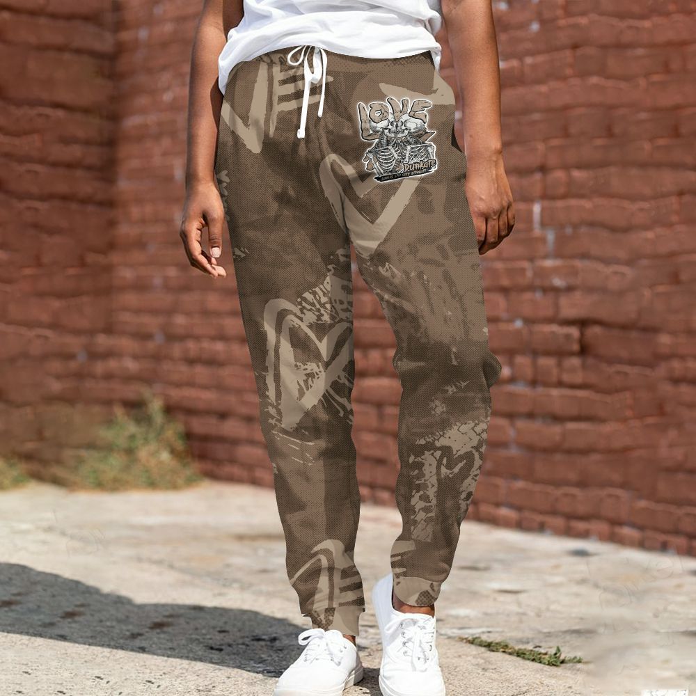 Sweatpant To Match Dark Mocha Jack - Skull Love All Over Print