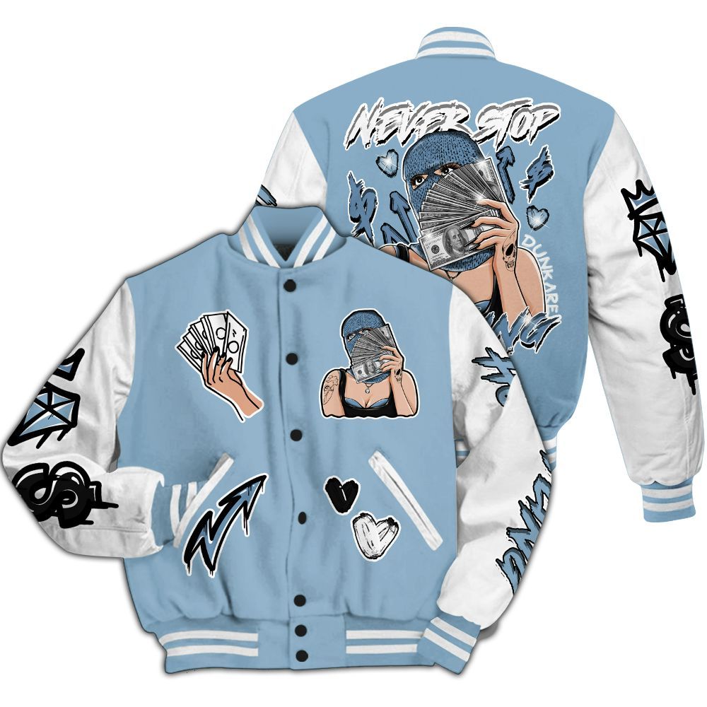 Varsity Jacket To Match High University Blue 1s - Hustling Unique All Over Print