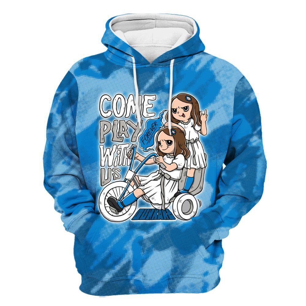 Hoodie To Match Military Blue 4s - Come Hangout Halloween Abstract Halftone All Over Print
