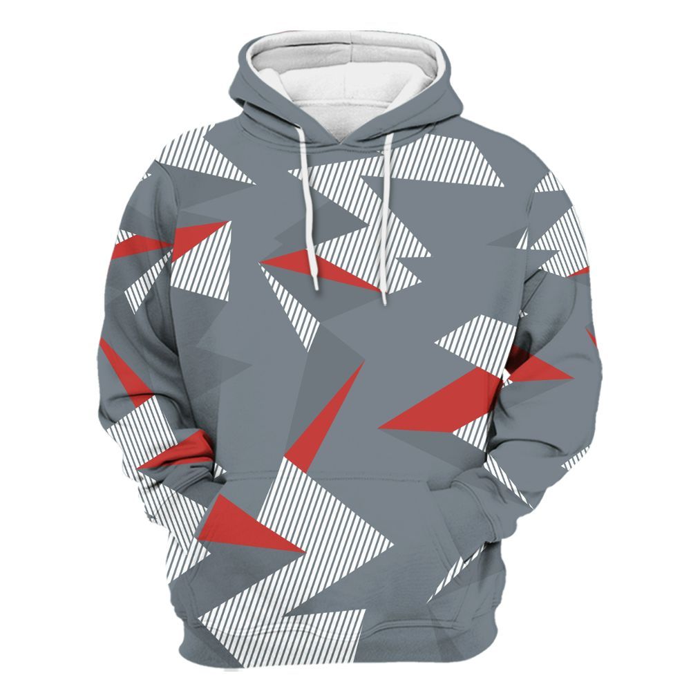 Hoodie To Match Wolf Grey 13s - Geometric Camouflage Pattern All Over Print
