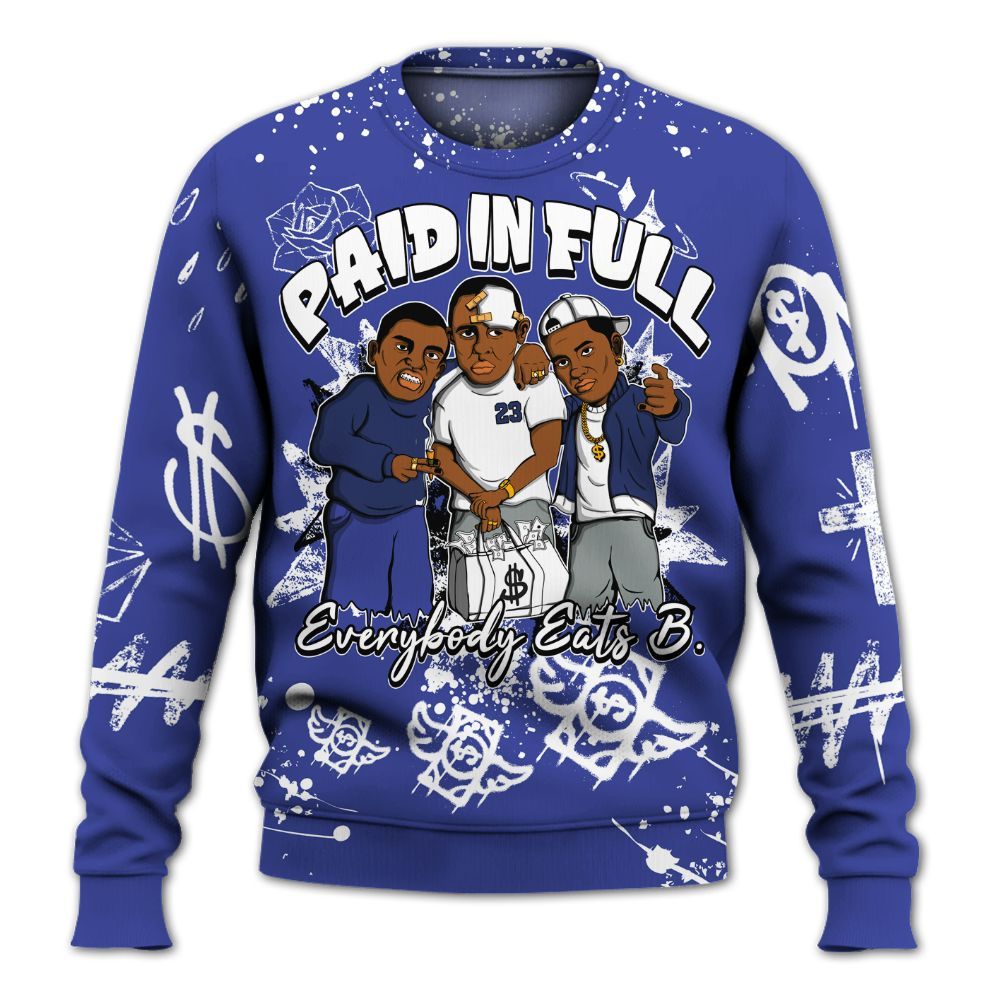 Sweatshirt To Match Shox TL Royal - Everybody Paid In Full Crayon All Over Print