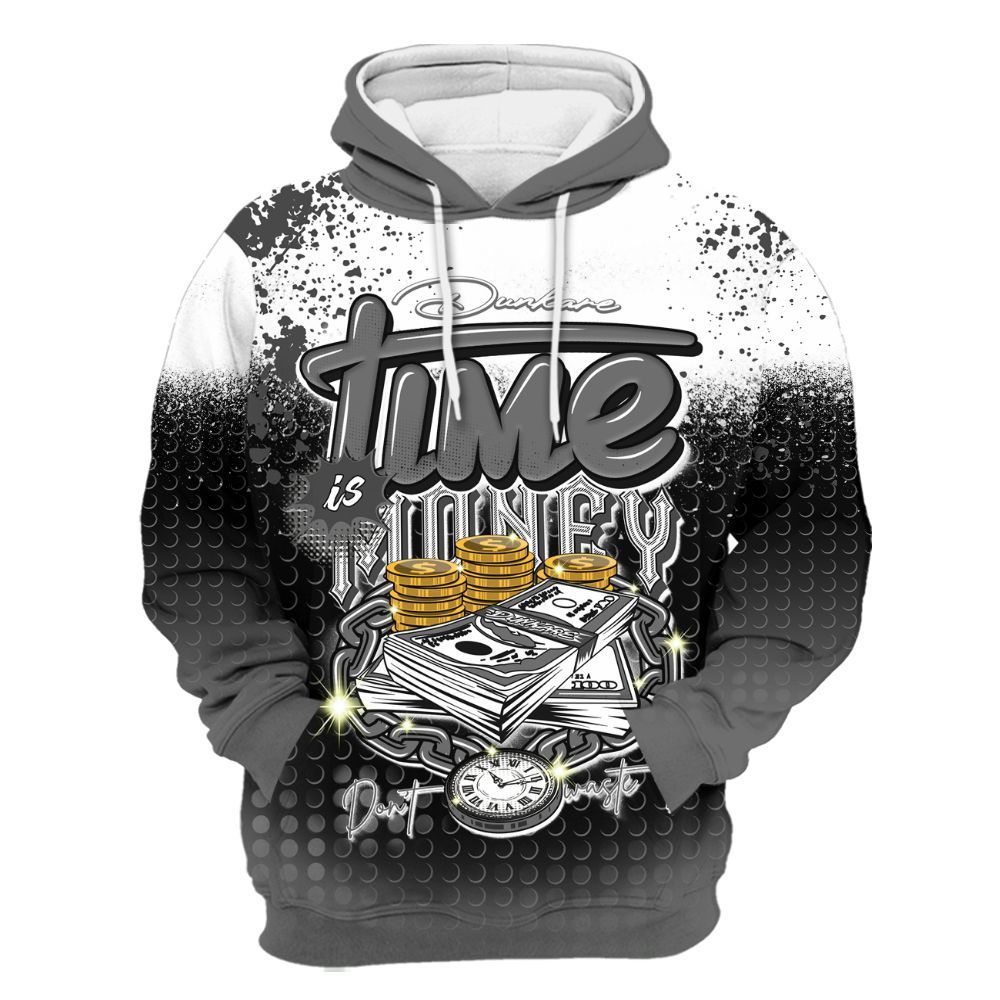 Hoodie To Match Retro Stealth 12s - Halftone Time Is Money All Over Print