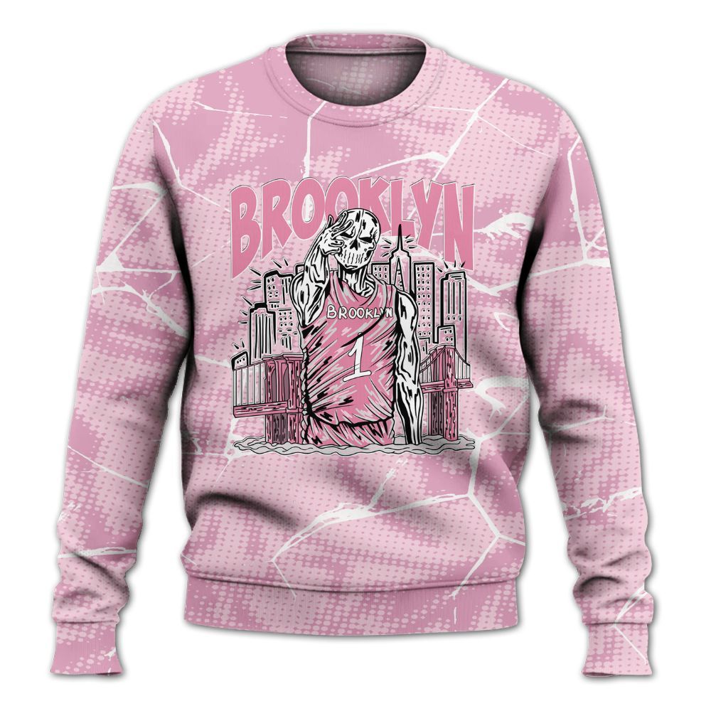 Sweatshirt To Match Orchid 4s - Brooklyn's Skeleton Crack All Over Print