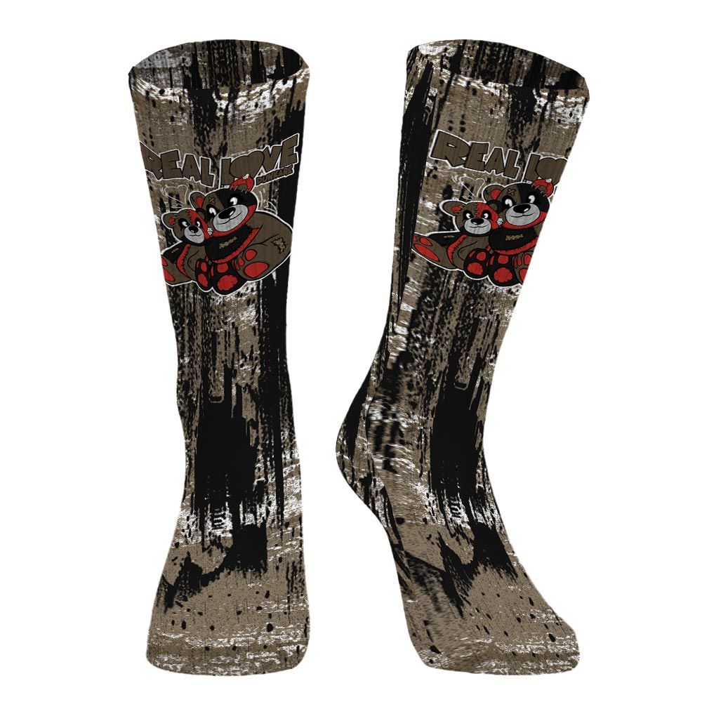 Sock To Match Olive 9s - Sincere Fondness Bear Graphic Unisex