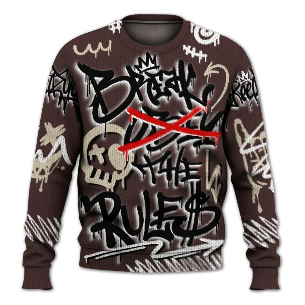 Knitted Sweater To Match Burgundy Crush 3s - Break Rules Streetwear