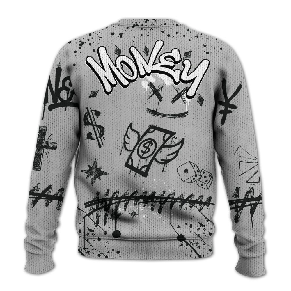 Knitted Sweater To Match Low 85 Metallic Black 1s - Everybody Paid In Full Crayon