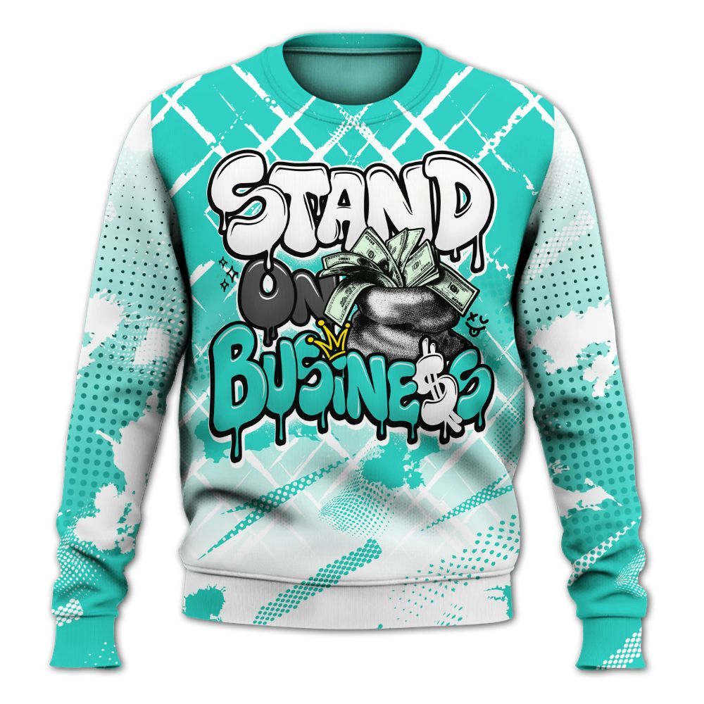 Sweatshirt To Match Dunk Low Clear Jade - Halftone Stand Business Dripping All Over Print