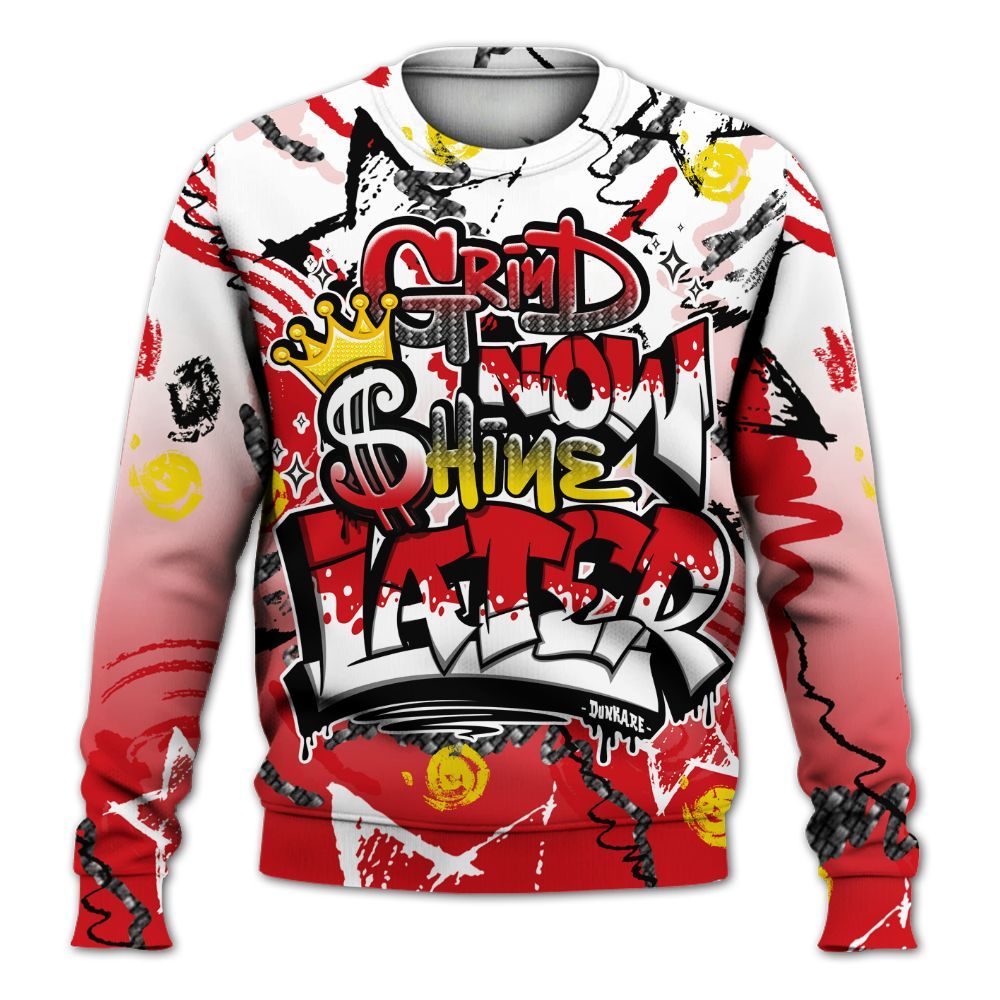 Sweatshirt To Match Ferrari 14s - Grind Shine Later Drip All Over Print