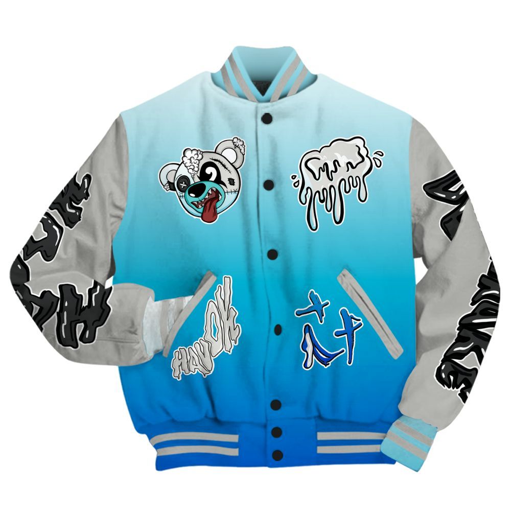 Varsity Jacket To Match Air Max One Block Down Blue - Havok Bear All Over Print