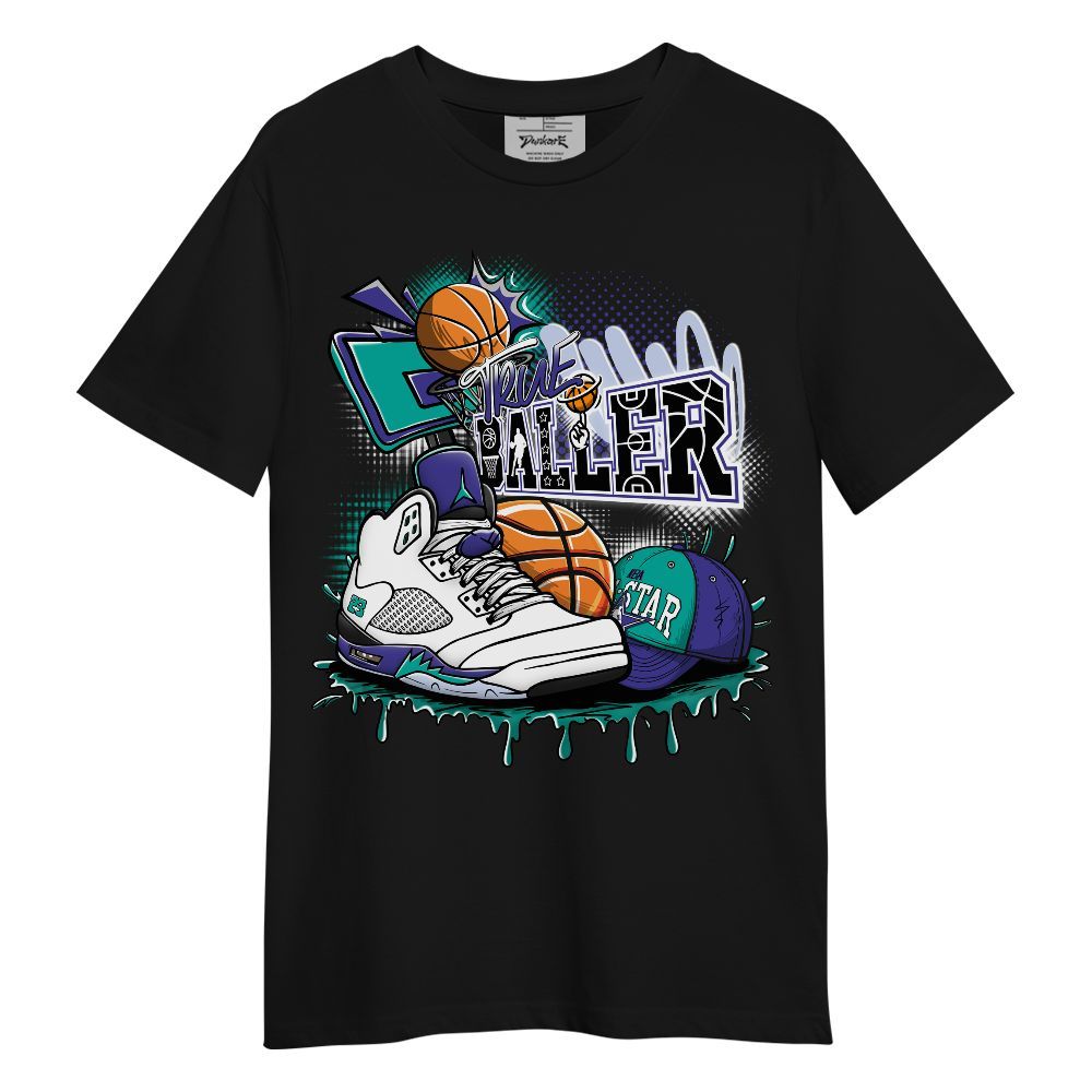 Shirt To Match Retro Grape 5s - True Baller Sneaker Graffiti Graphic
