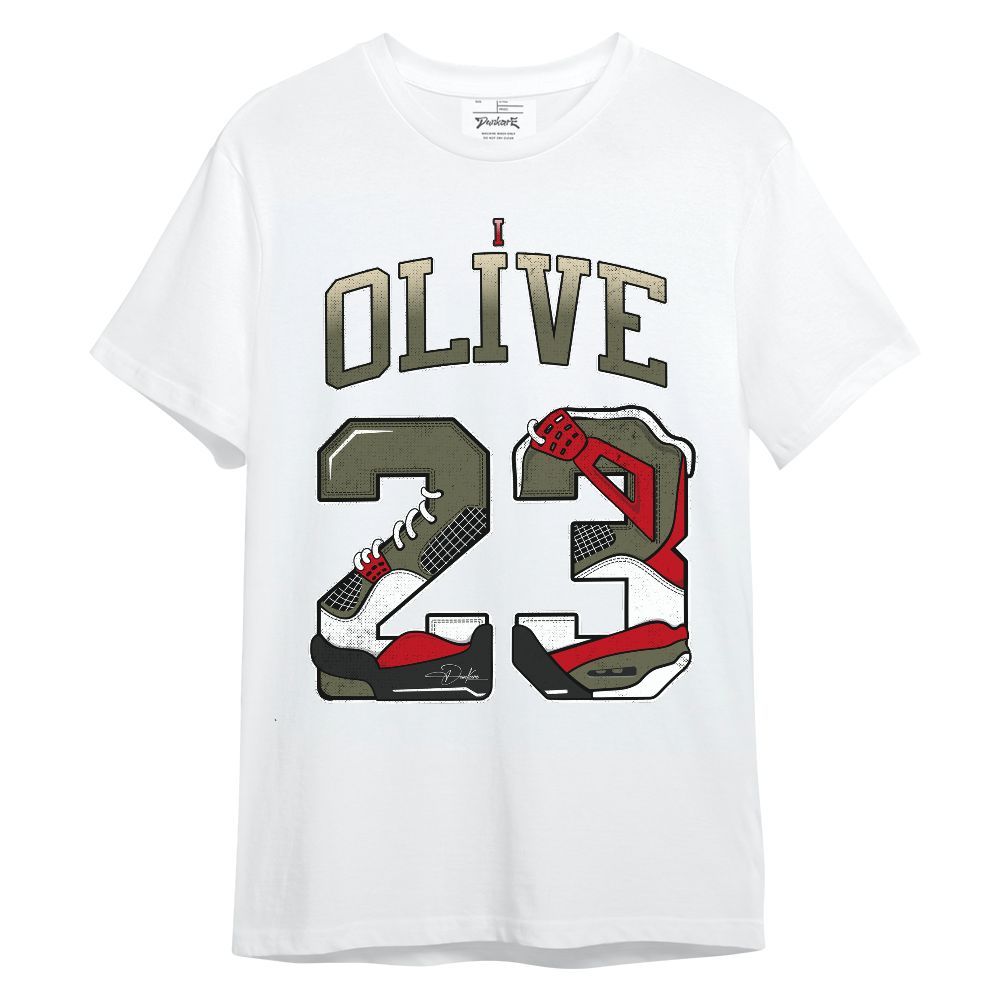 Shirt To Match Low OG Medium Olive 1s - Number 23 Dirty 4s Unisex Shirt