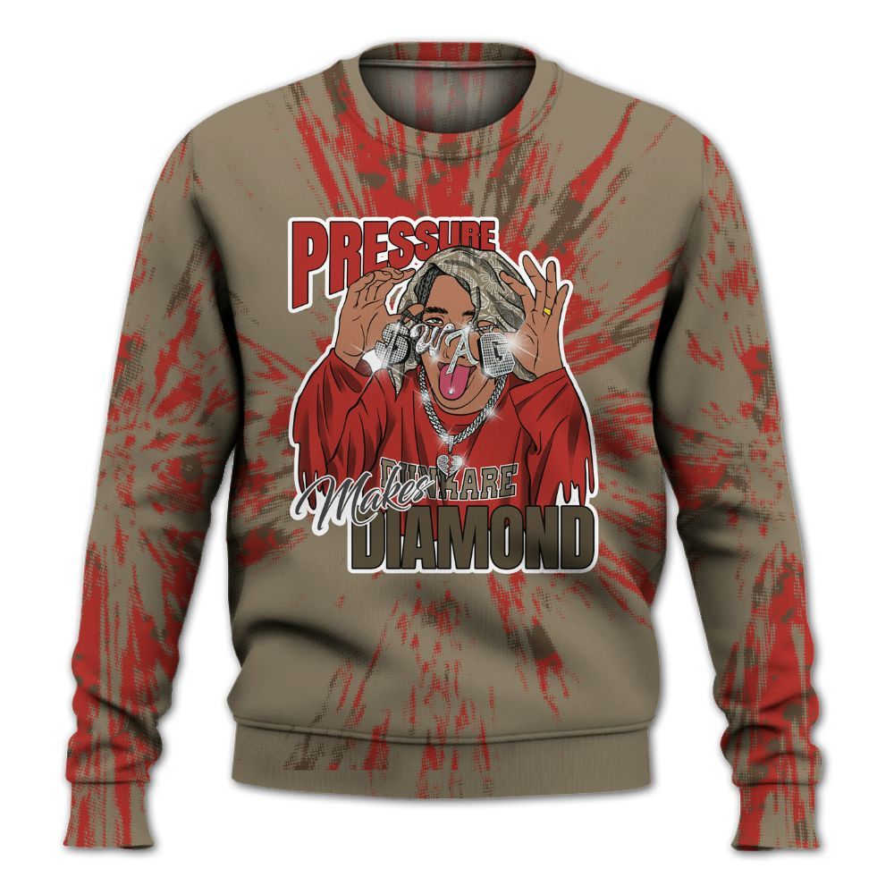 Sweatshirt To Match Olive 9s - Pressures Makes Sweatshirt To Match Lux All Over Print