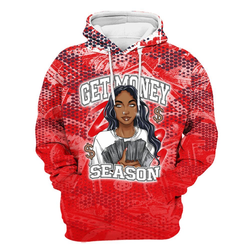 Hoodie To Match Low OG Howard Bison 1s - Get Moneys Season Banknote All Over Print
