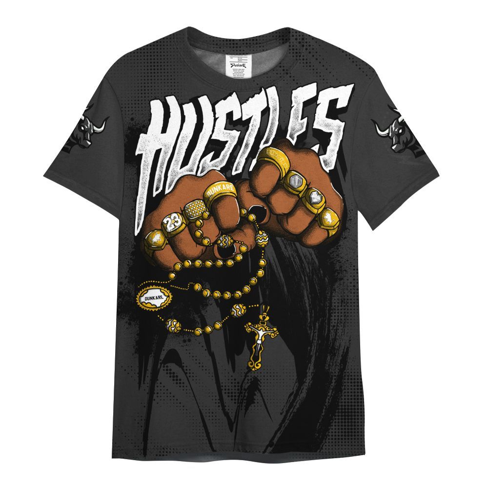 Shirt To Match White Thunder 4s - Hustle Make Money All Over Print
