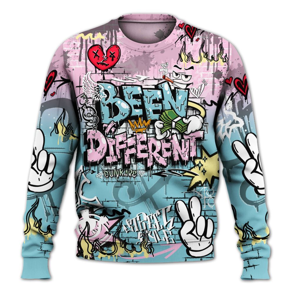 Sweatshirt To Match SB Dunk Low Visty - Been Dif2erent Drip Graffiti All Over Print