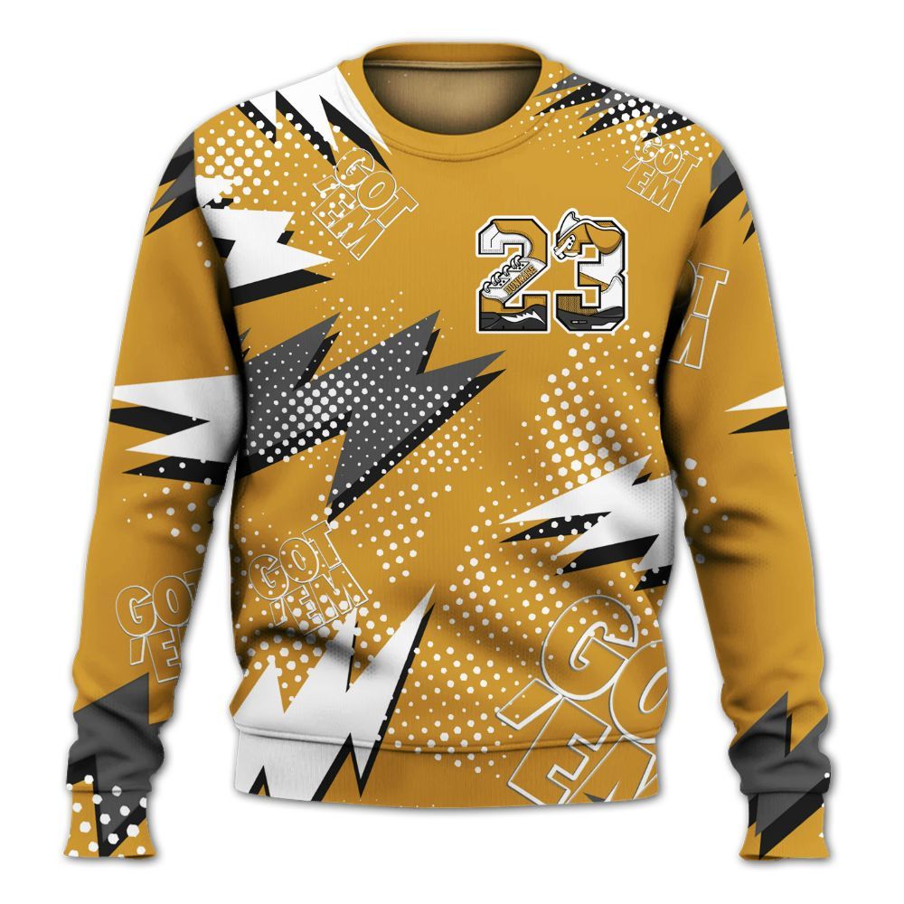 Sweatshirt To Match Dunk Low Wheat Pale Ivory - Custom Name Number 23 5s All Over Print