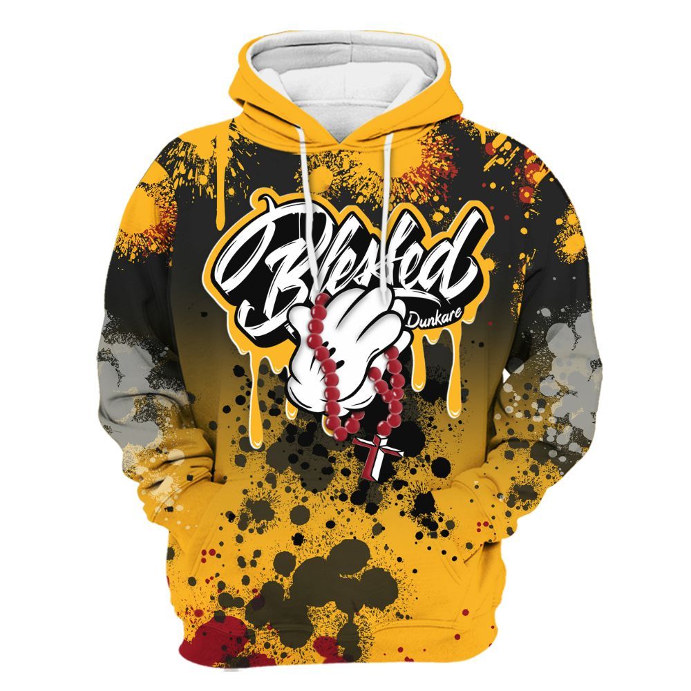 Hoodie To Match White Taxi 12s Shirt, God Blessed Ink Drip All Over Print