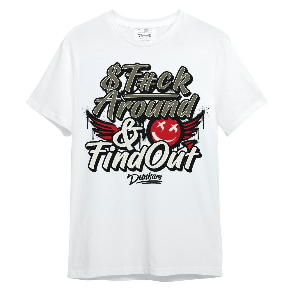 Shirt To Match Travis Scott Low OG Medium Olive 1s - Fck Around Find Out Unisex Shirt